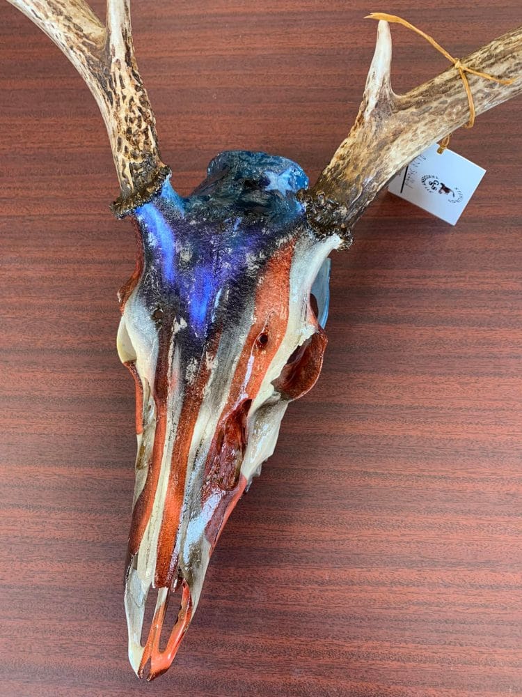 Taxidermy Mounts flag wrapped deer alligator mounts, alligator hunting, camo dip skulls Stehlings Taxiderm