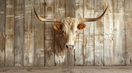 Mounted bull head on rustic wooden wall Elevate Your Space with Expert Taxidermy Services